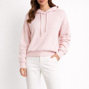 Women's Light Pink Ribbed Hoodie NWT